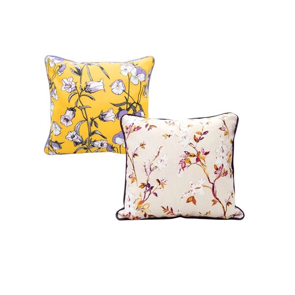 Floral Harmony Cushion Cover Set - Botanical Print Decorative Cushions