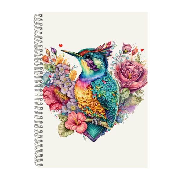 Watercolor Heart Woodpecker Notebook Art Gift Idea Notepad Pad 116