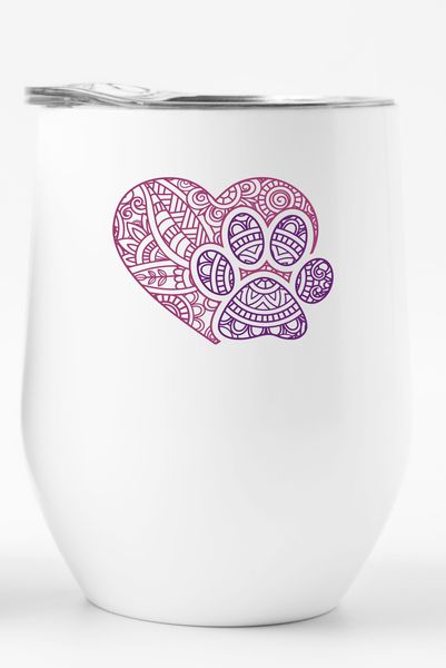 Stainless Steel Double Wall Tumbler: Paw Heart