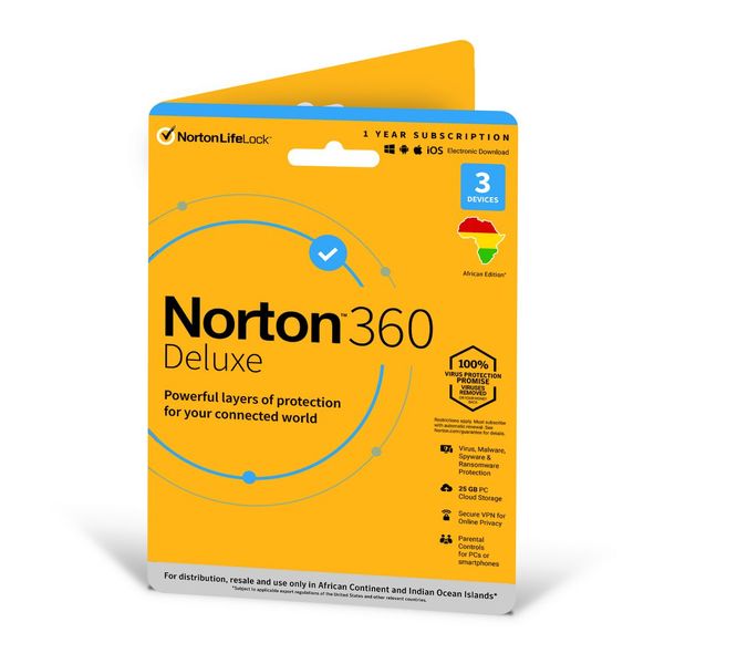 Norton 360 Deluxe 3 Devices 1 User Physical Package Antivirus Protection
