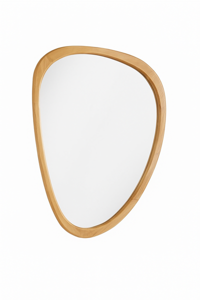 Irregular Mirror - Organic Pebble-Shaped Wooden framed Mirror