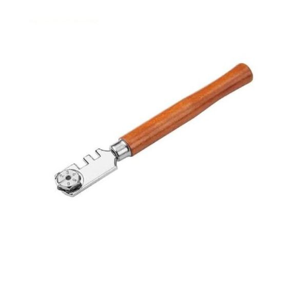 Tolsen - Glass Cutter 130mm Wood Handle 6 Point Blade