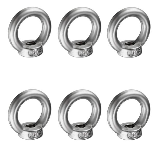 Tool DIY 304 Stainless Steel Female Eye Nut Thread Set of 6 (Size: M10)