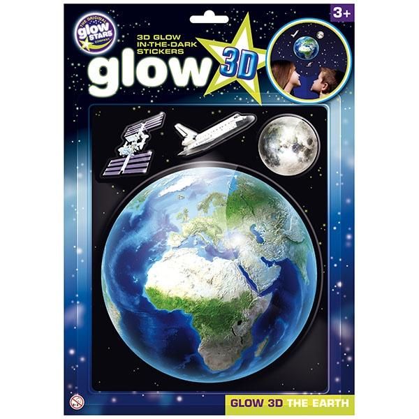 3D Earth Glow In The Dark Stickers