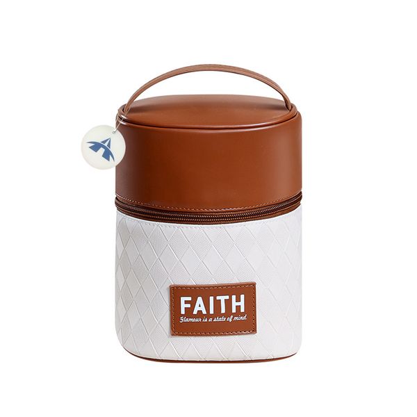 Portable Vertical PU Leather Travel Cosmetic Pouch Makeup Organizer