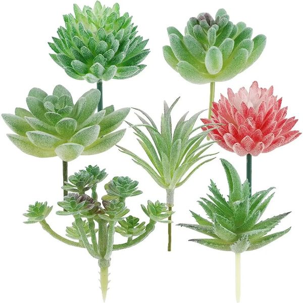 7Piece Faux Succulent Plant Realistic Artificial Mini Plant