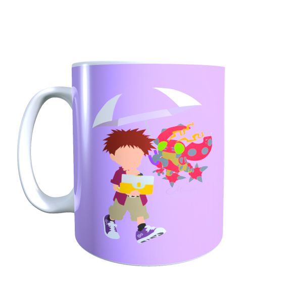 Izzy &amp; Tentomon Raining - Digimon Themed Coffee Mug