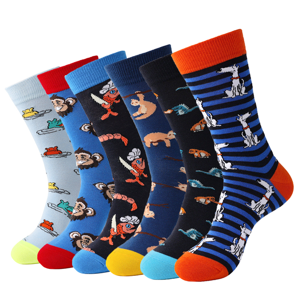 6 Pairs Men's Socks Women Casual Stocking Novelty Socks Crew Socks Funny