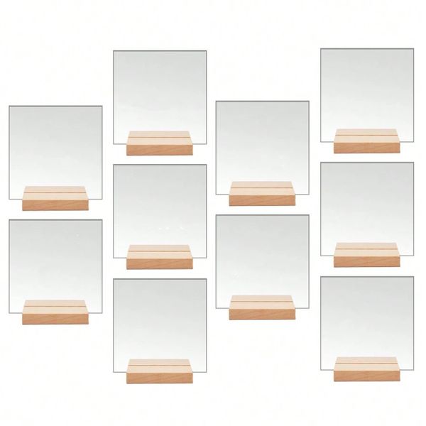 Mini 8 x 8cm Acrylic Blank Square Blank Sign with Wooden Stand