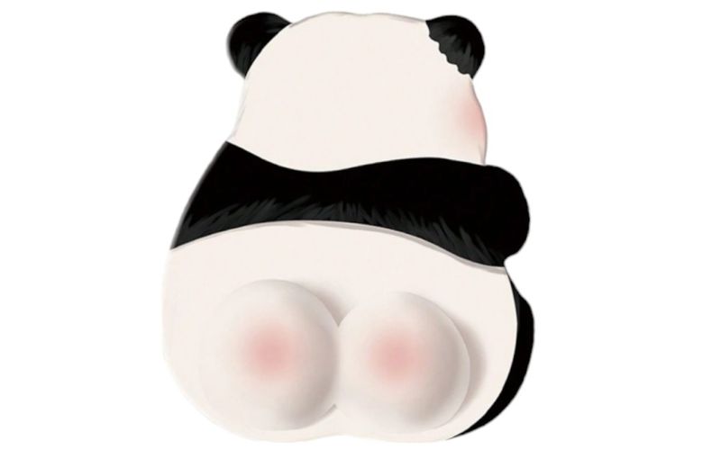 1 Piece - 3D Panda Mouse Pad With Wrist Rest - Black