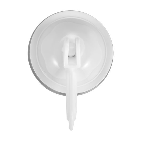 Household Wardrobe White Plastic 7cm Dia Suction Cup Single Hook
