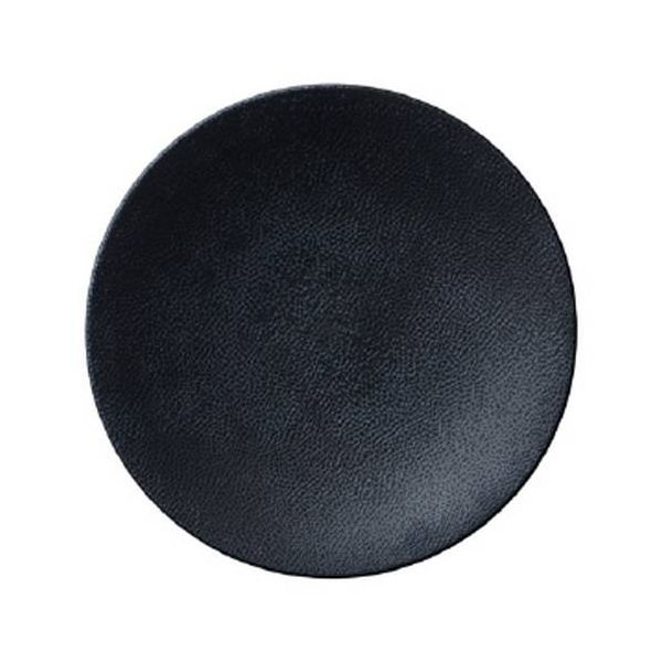Luzerne Leather Black Round Coupe Plate 23.5cm 12 Pcs