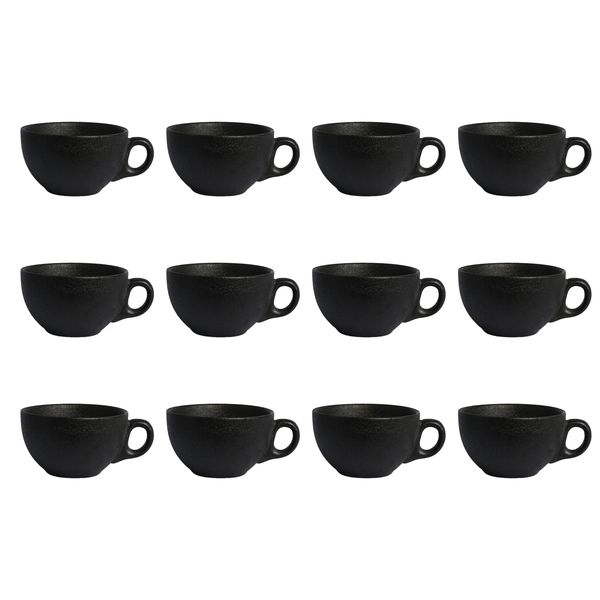 Set Of 12 175ml Luxurious Classy Design Coffee Cup - Black