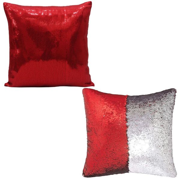 Reversible Sequin Pillow Purple &amp; Gold