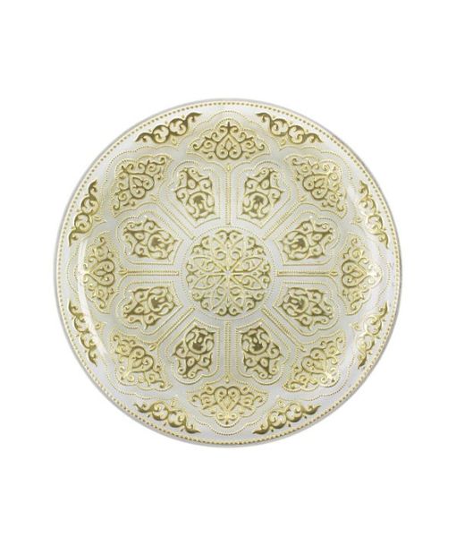 Irena Plate Topkapi 35cm Light Grey &amp; Gold