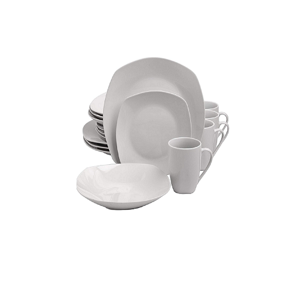 Mento White Ceramic Dinnerware Set 20 Piece