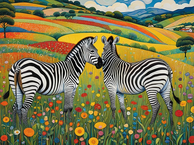 Modern Canvas Wall Art Home Decor - Colourful Zebras