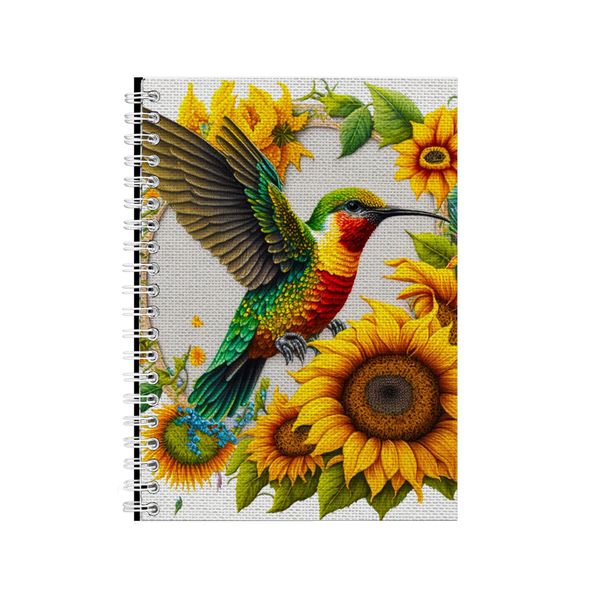 Embroidered HUMMINGBIRD2 Notebook Animal Gift Idea A4 Notepad Pad 101