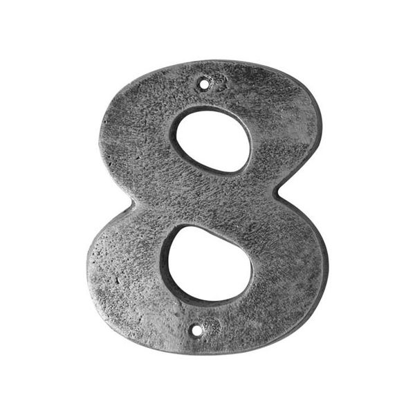 Antique Silver House number No.8- 20cm