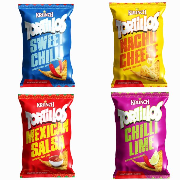 Krunch Tortillos Corn Chips (Mixed) - 145g x 40