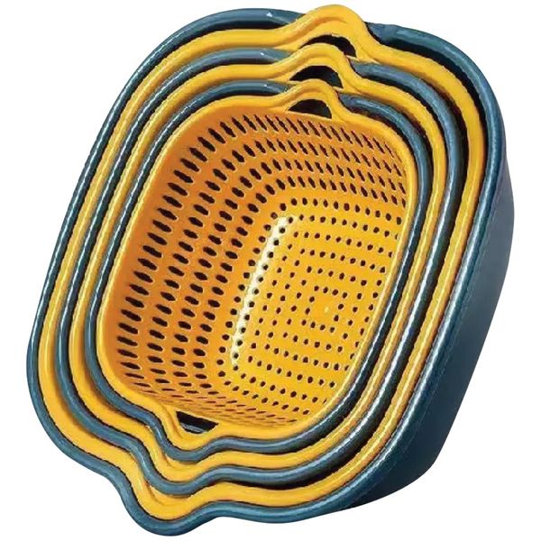 Colander Bowl Three-Layer Draining Bowl Vegetable Washing Basket