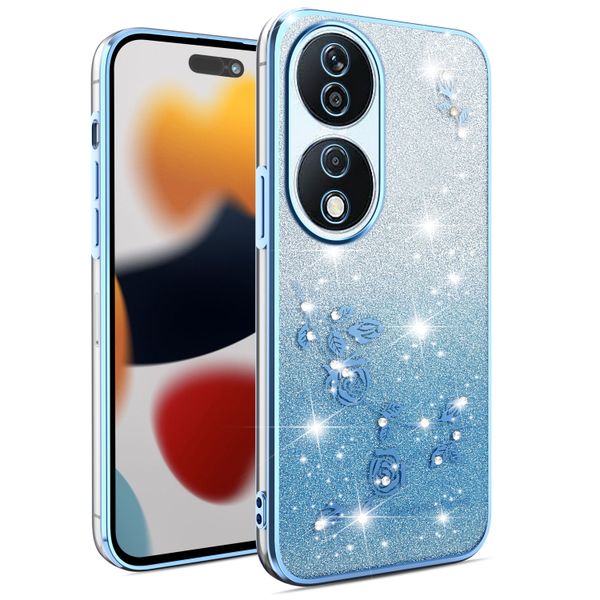 Phone Case Compatible With Honor X7b Flowers Diamond Shining Cover