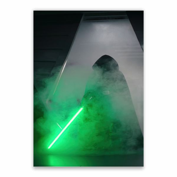 Green Light Saber Smoke Poster - A1