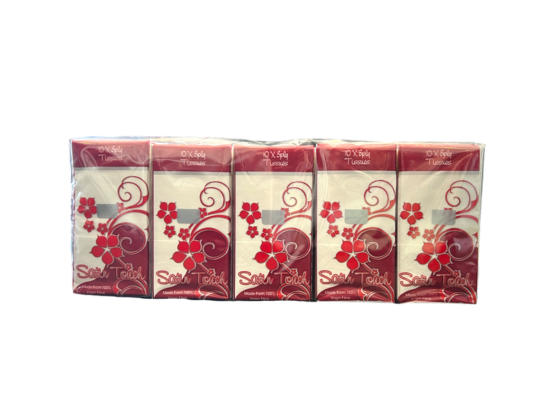 Satin Touch Luxury 3-Ply Facial Tissue Pockets 10's
