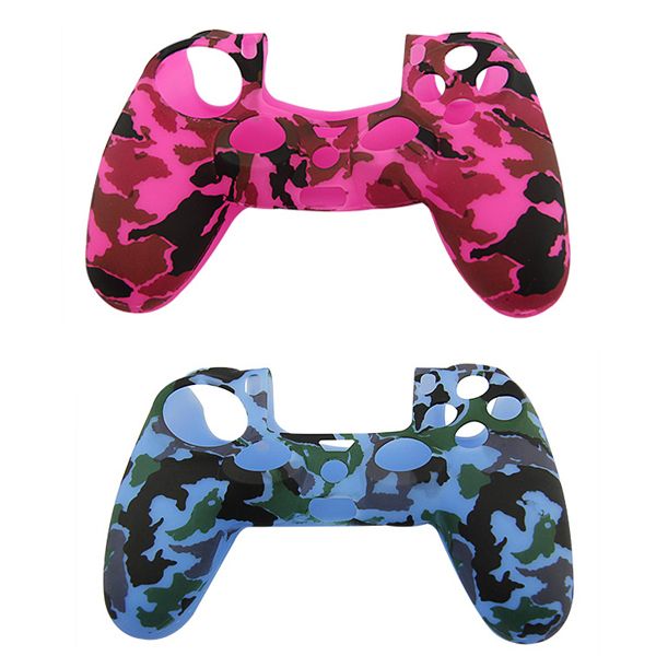 Unibright Silicone Covers (Pack of 2) Pink and Blue Camo for PS4