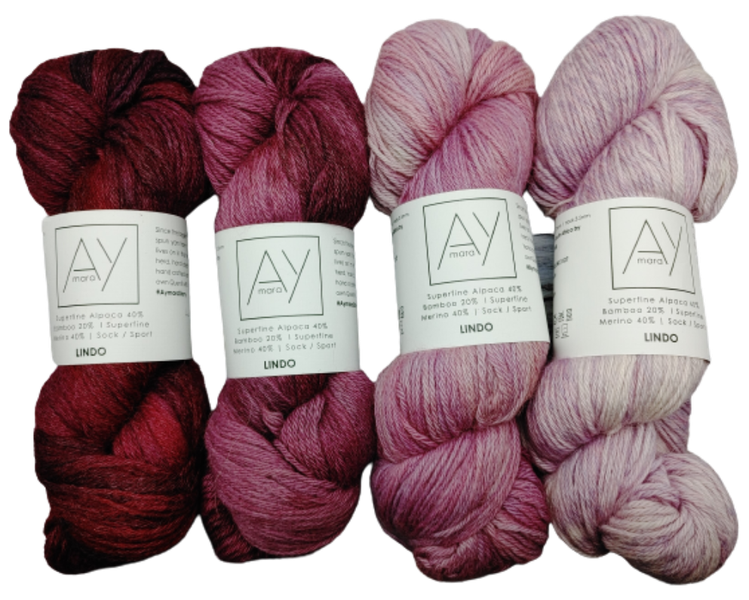 Hand Dyed Alpaca Sock Weight (Lindo) Yarn in Colour Gradient