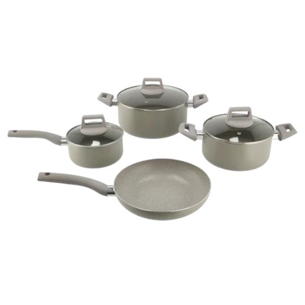 Quisimo 7-Piece Pressed Aluminum Cookware Pot Set - Stylish Non-Stick