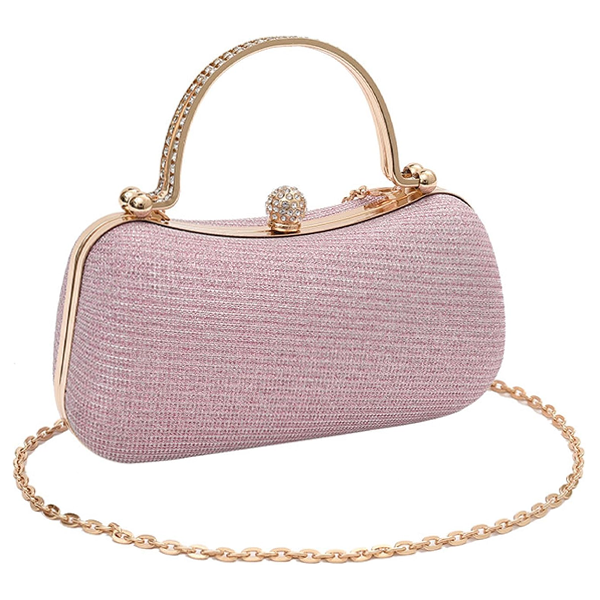 Women's Felt Evening Clutch Bag with Shoulder Chain