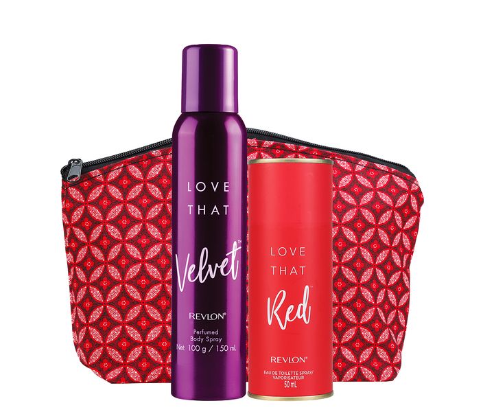 Revlon Perfume Set - 150ml Love That Velvet Deo + Love That Red 50ml EDT
