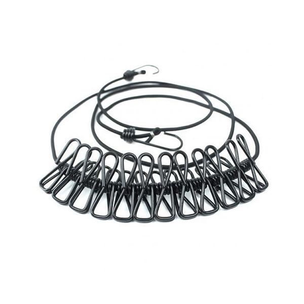 180cm Adjustable Clothesline Washing Line With 12 Clips F49-8-1069