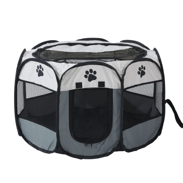 Mesh Foldable Pet Folding Crate House With Cloth Fence