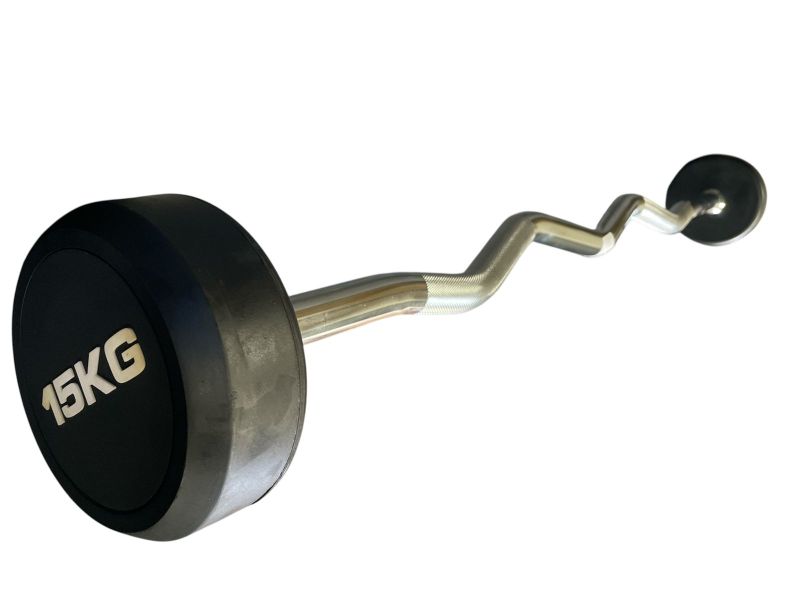 PU Rubber EZ Fixed Barbell - 15kg