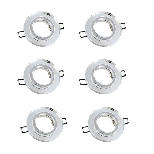 Vito Crystal Round Downlight Frame Stainless Steel Glass Set of 6