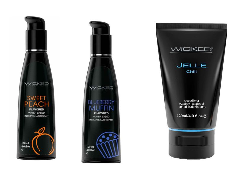 Wicked Anal Jelle Chill w Sweet Peach &amp; Blueberry Muffin Lubes Lubricants