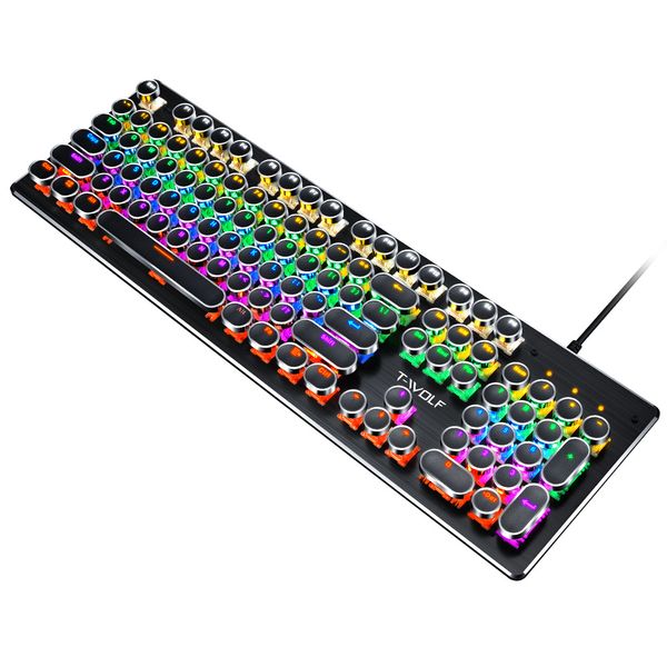 T-WOLF T75 Punk Colourful Backlit Keyboard