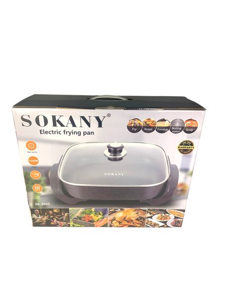 Non-Stick Electric Frying Pan with Glass Lid Adjustable Temperature Control