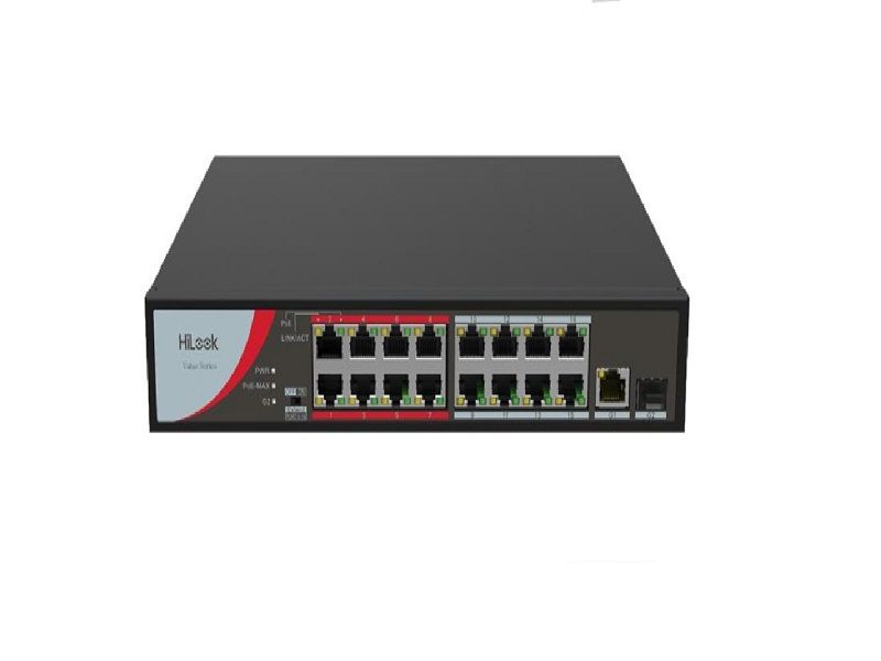 HiLook 16 Port 100 Mbps Fast Ethernet Unmanaged POE Switch