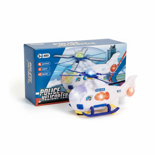 Police Helicopter Toy - Battery Operated 20 cm for Kids