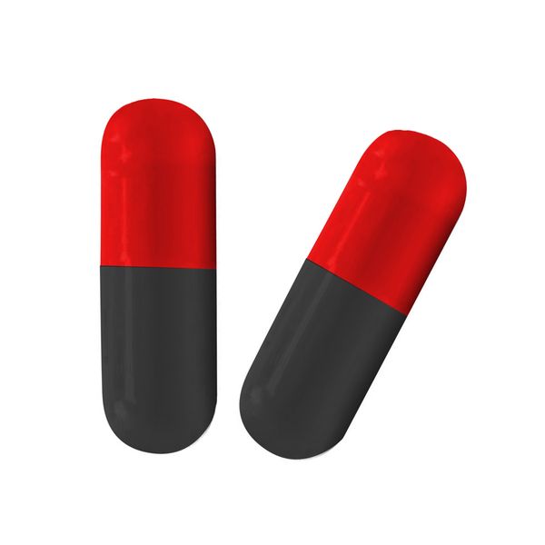 1000 Size 0 Empty Gel Capsules (Scarlet/Black)
