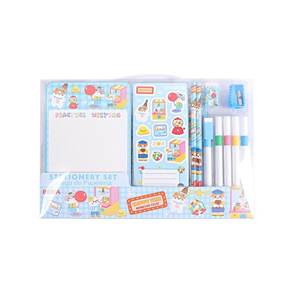 Stationery Set- Whiteboard,4 Stickers,2 Pencils,4 Markers,Eraser..5 x Sets