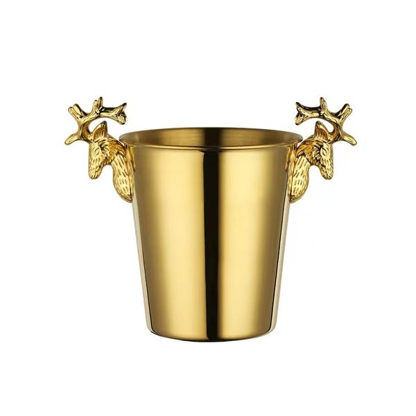 Stainless Steel Deer Head Ice Wine Bucket Wine Champagne Barrel Bar Banquet