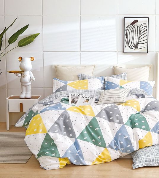 Linen Boutique - Duvet Cover Set 100% Cotton 200TC - Simp Triangles
