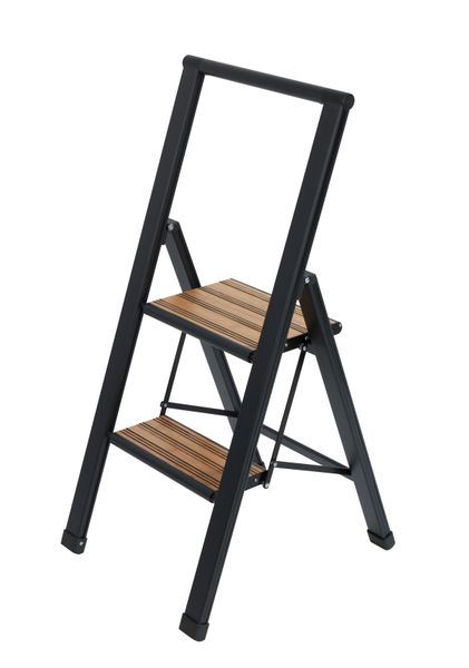 Wenko - Folding Step Ladder Aluminium - Black 2 Steps