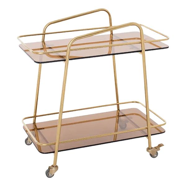 2-Tier Rolling Bar Serving Cart with Handles