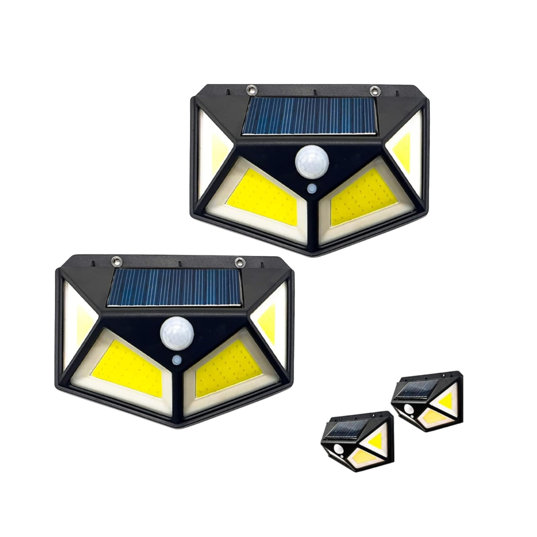2 x 100 LED Solar Lights- Wireless, Waterproof Motion Sensor