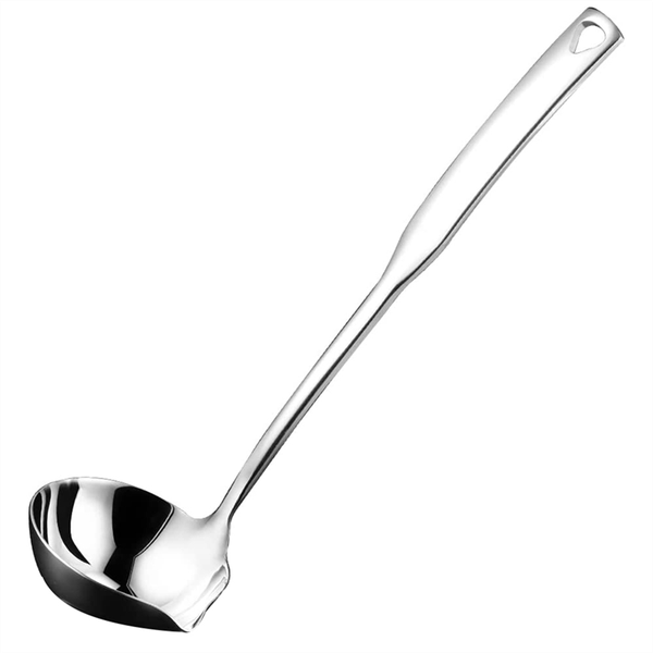 Kitchen Soup Ladle 304 Stainless Steel Punch Luminous Ladell Spoons with Po